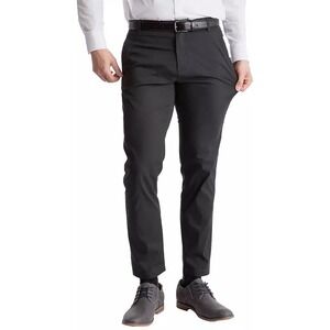 Birddogs Mens Slim Fit Stretch Khaki Pants Black 28x30 Non-Lined Performance